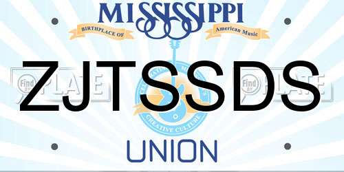 ZJTSSDS Mississippi License Plate