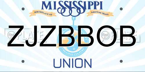 ZJZBBOB Mississippi License Plate