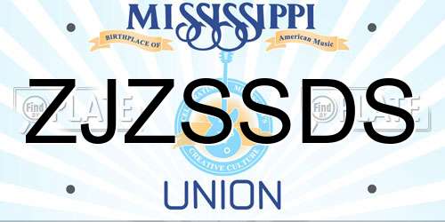 ZJZSSDS Mississippi License Plate