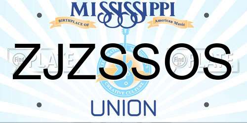 ZJZSSOS Mississippi License Plate