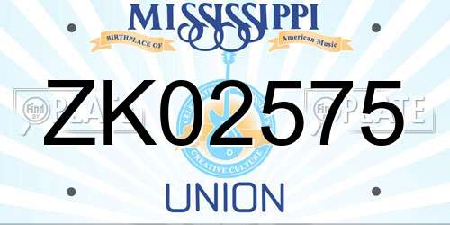 ZK02575 Mississippi License Plate
