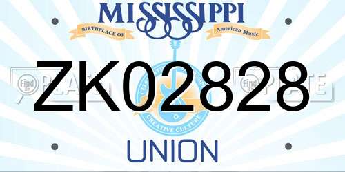 ZK02828 Mississippi License Plate