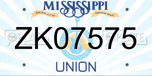ZK07575 Mississippi License Plate
