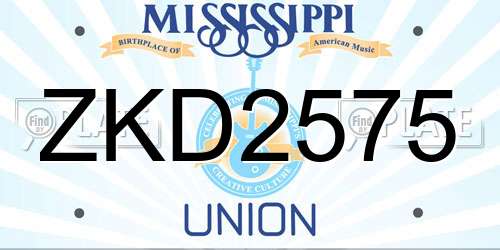 ZKD2575 Mississippi License Plate