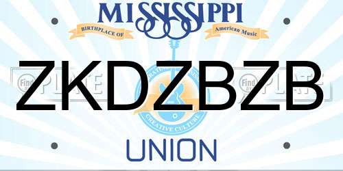 ZKDZBZB Mississippi License Plate