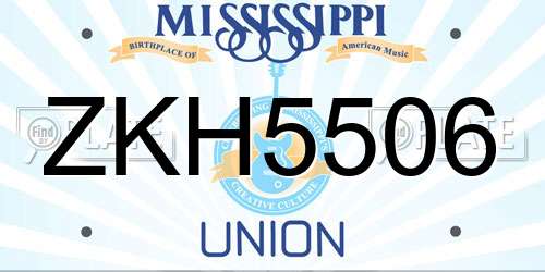 ZKH5506 Mississippi License Plate
