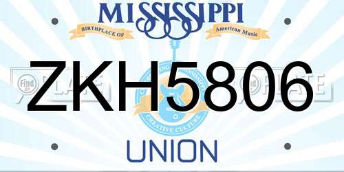 ZKH5806 Mississippi License Plate