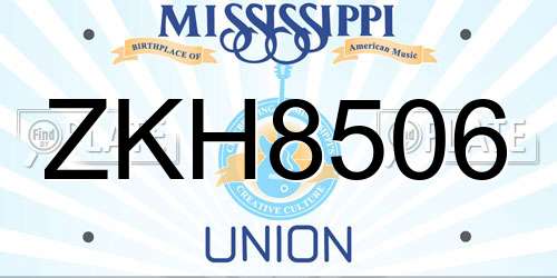 ZKH8506 Mississippi License Plate