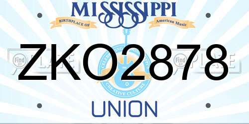 ZKO2878 Mississippi License Plate
