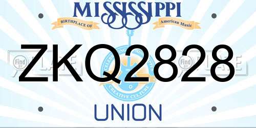 ZKQ2828 Mississippi License Plate
