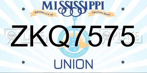 ZKQ7575 Mississippi License Plate