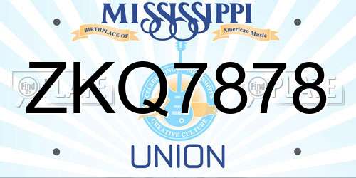 ZKQ7878 Mississippi License Plate