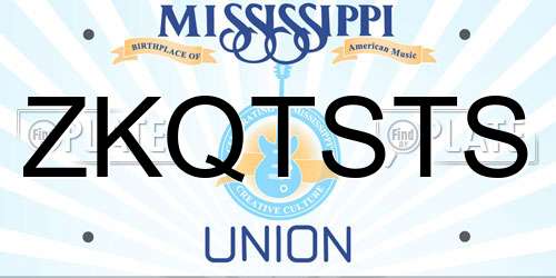 ZKQTSTS Mississippi License Plate