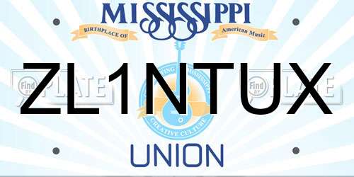 ZL1NTUX Mississippi License Plate