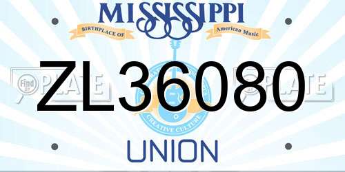 ZL36080 Mississippi License Plate