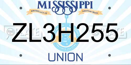 ZL3H255 Mississippi License Plate