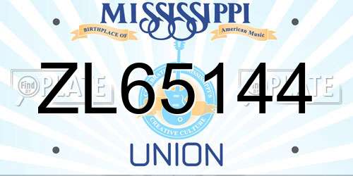 ZL65144 Mississippi License Plate