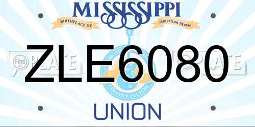 ZLE6080 Mississippi License Plate