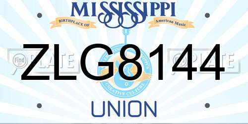 ZLG8144 Mississippi License Plate