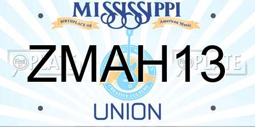 ZMAH13 Mississippi License Plate