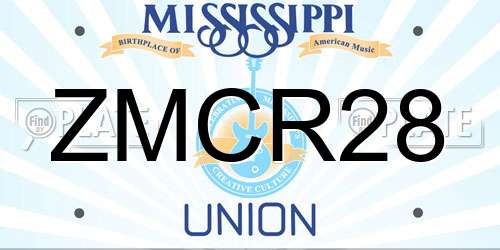 ZMCR28 Mississippi License Plate
