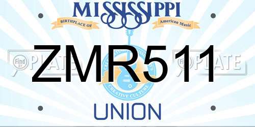 ZMR511 Mississippi License Plate