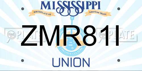 ZMR81I Mississippi License Plate