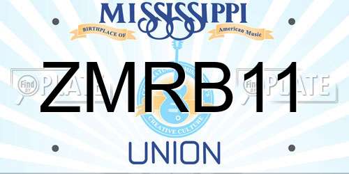 ZMRB11 Mississippi License Plate