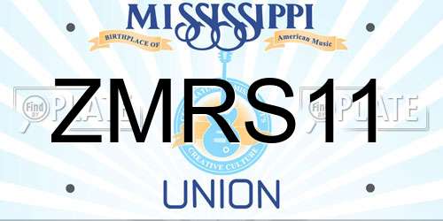 ZMRS11 Mississippi License Plate