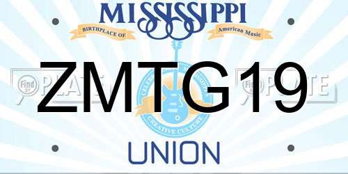 ZMTG19 Mississippi License Plate