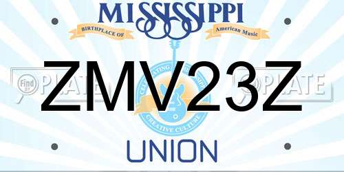 ZMV23Z Mississippi License Plate