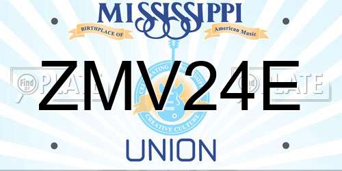 ZMV24E Mississippi License Plate
