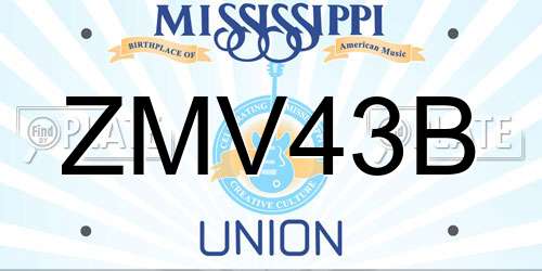 ZMV43B Mississippi License Plate