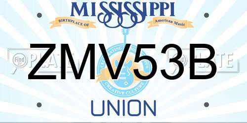 ZMV53B Mississippi License Plate