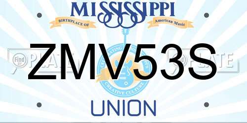 ZMV53S Mississippi License Plate