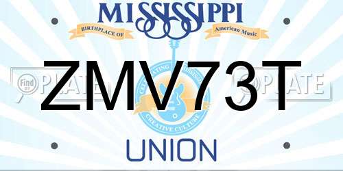 ZMV73T Mississippi License Plate