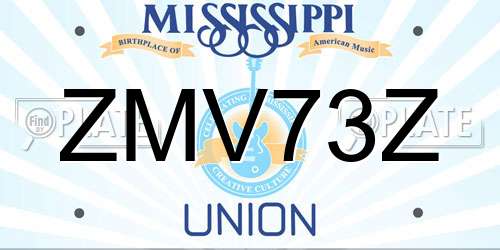 ZMV73Z Mississippi License Plate