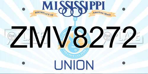 ZMV8272 Mississippi License Plate
