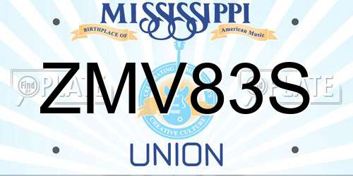 ZMV83S Mississippi License Plate