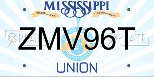 ZMV96T Mississippi License Plate