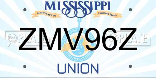 ZMV96Z Mississippi License Plate
