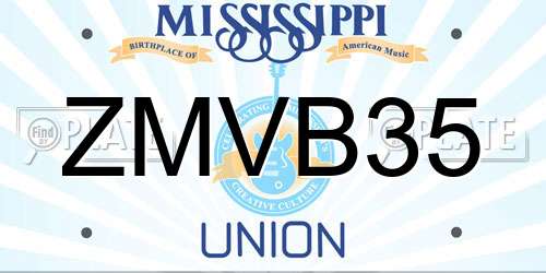 ZMVB35 Mississippi License Plate
