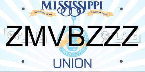 ZMVBZZZ Mississippi License Plate