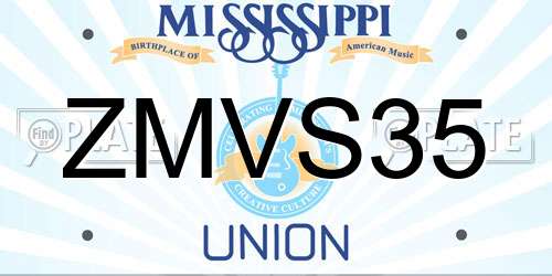 ZMVS35 Mississippi License Plate