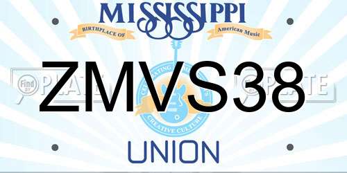 ZMVS38 Mississippi License Plate
