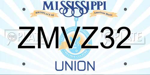 ZMVZ32 Mississippi License Plate