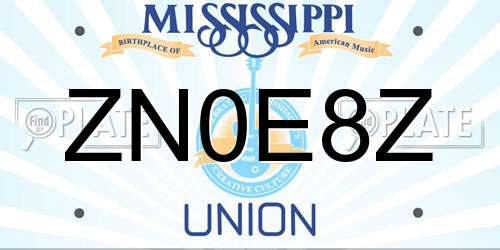 ZN0E8Z Mississippi License Plate