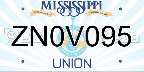 ZN0V095 Mississippi License Plate