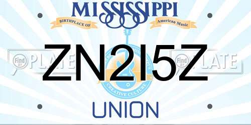 ZN2I5Z Mississippi License Plate