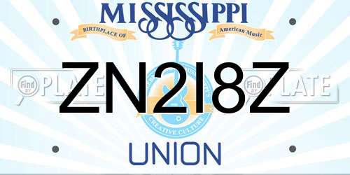 ZN2I8Z Mississippi License Plate